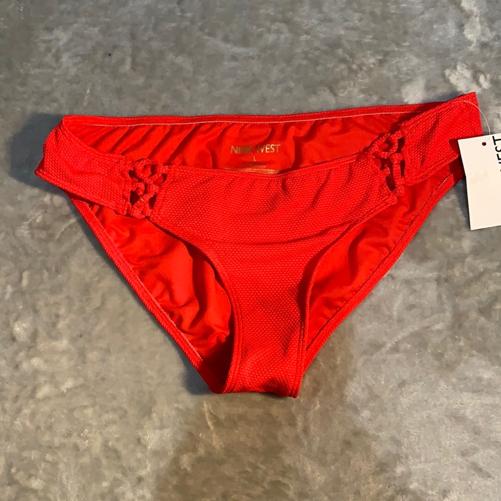 Women’s Nine West Midrise Lace Front Bikini Bottom